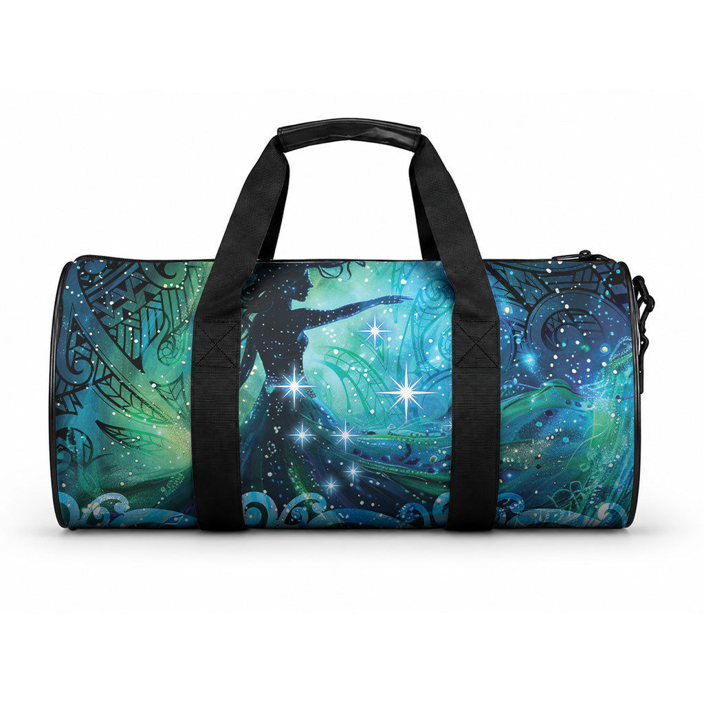 New Zealand Matariki Hiwa-i-te-rangi Duffle Bag Titiro ki nga Whetu Wishing Star LT9 One size Black - Polynesian Pride