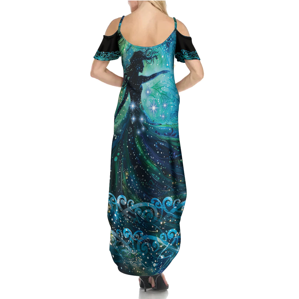 New Zealand Matariki Hiwa-i-te-rangi Family Matching Summer Maxi Dress and Hawaiian Shirt Titiro ki nga Whetu Wishing Star