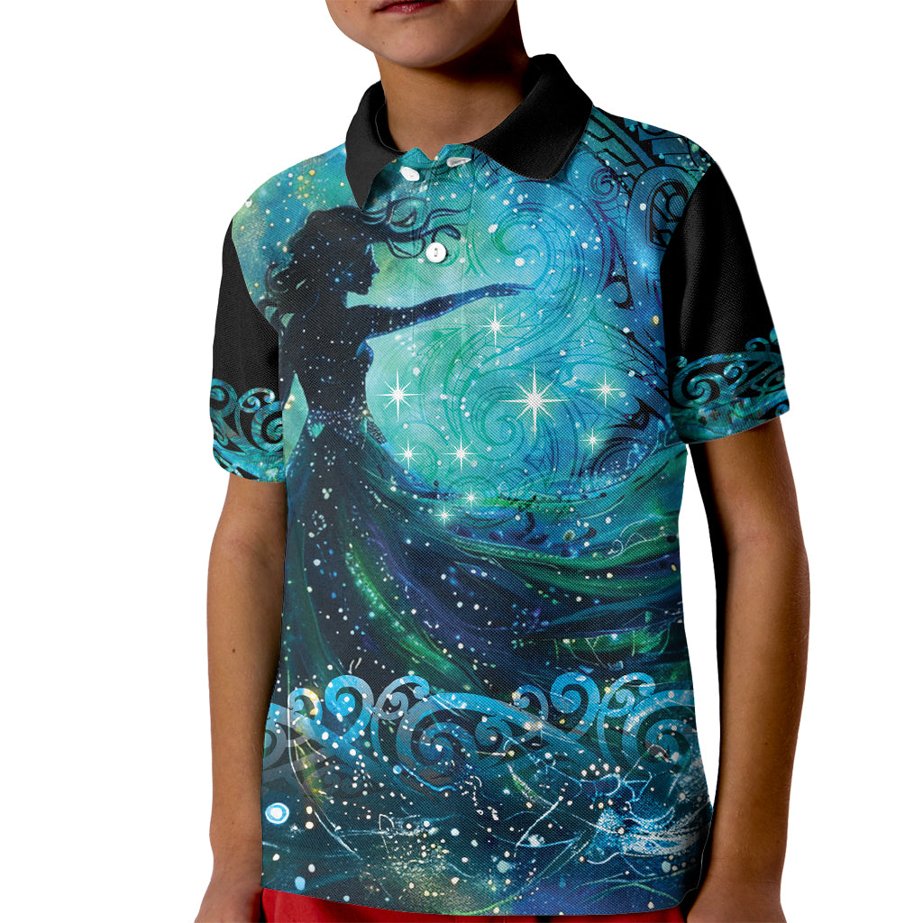 New Zealand Matariki Hiwa-i-te-rangi Kid Polo Shirt Titiro ki nga Whetu Wishing Star