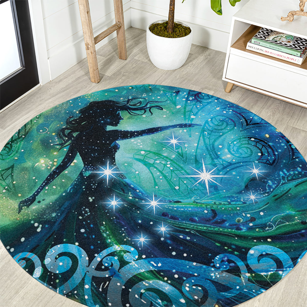 New Zealand Matariki Hiwa-i-te-rangi Round Carpet Titiro ki nga Whetu Wishing Star