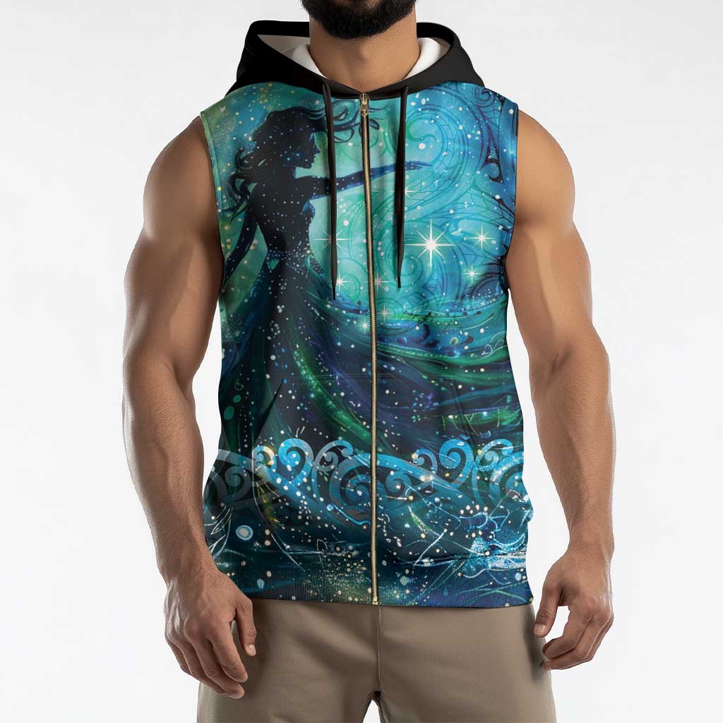 New Zealand Matariki Hiwa-i-te-rangi Sleeveless Zip Hoodie Titiro ki nga Whetu Wishing Star - Polynesian Pride