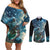 New Zealand Matariki Ururangi Couples Matching Off Shoulder Short Dress and Long Sleeve Button Shirt The Murmur Of The Wind