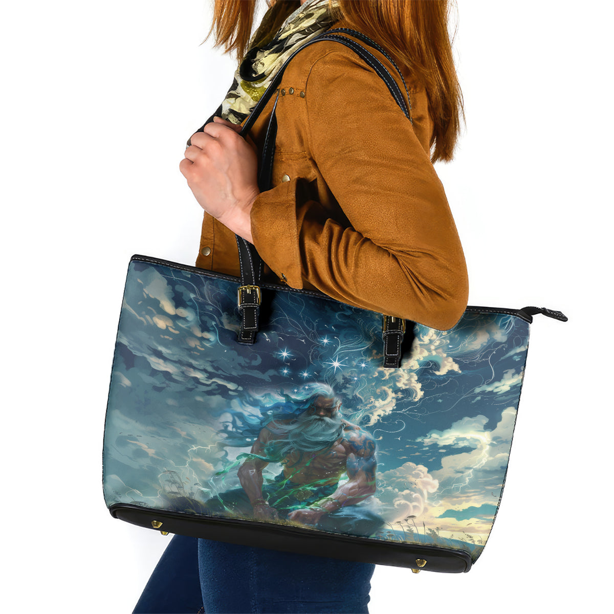 New Zealand Matariki Ururangi Leather Tote Bag The Murmur Of The Wind