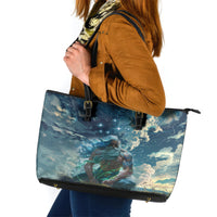 New Zealand Matariki Ururangi Leather Tote Bag The Murmur Of The Wind