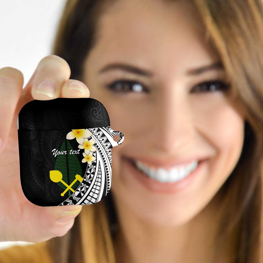 Alo Chiefdom Wallis and Futuna Personalized AirPods Case Frangipani Flowers Polynesian Pattern - Polynesian Pride