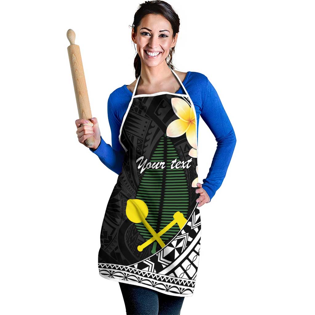 Alo Chiefdom Wallis and Futuna Personalized Apron Frangipani Flowers Polynesian Pattern - Polynesian Pride