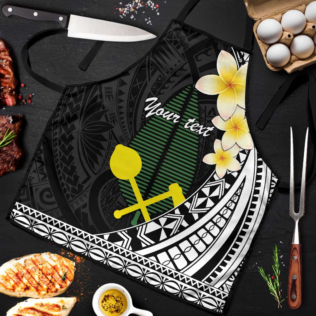 Alo Chiefdom Wallis and Futuna Personalized Apron Frangipani Flowers Polynesian Pattern - Polynesian Pride