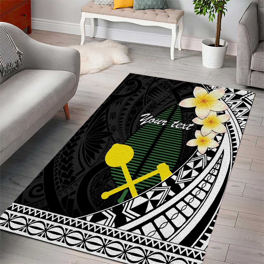Alo Chiefdom Wallis and Futuna Personalized Area Rug Frangipani Flowers Polynesian Pattern