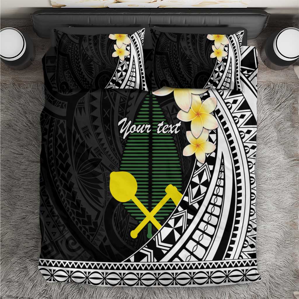 Alo Chiefdom Wallis and Futuna Personalized Bedding Set Frangipani Flowers Polynesian Pattern