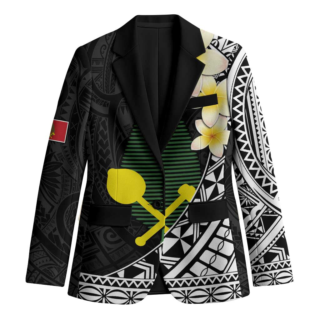 Alo Chiefdom Wallis and Futuna Personalized Blazer Frangipani Flowers Polynesian Pattern - Polynesian Pride