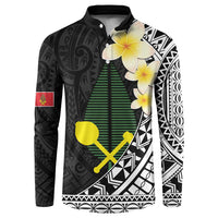 Alo Chiefdom Wallis and Futuna Personalized Button Sweatshirt Frangipani Flowers Polynesian Pattern