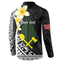 Alo Chiefdom Wallis and Futuna Personalized Button Sweatshirt Frangipani Flowers Polynesian Pattern
