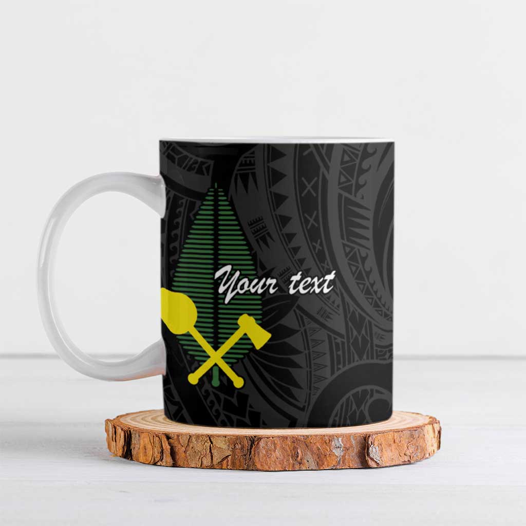 Alo Chiefdom Wallis and Futuna Personalized Ceramic Mug Frangipani Flowers Polynesian Pattern - Polynesian Pride