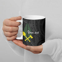 Alo Chiefdom Wallis and Futuna Personalized Ceramic Mug Frangipani Flowers Polynesian Pattern - Polynesian Pride