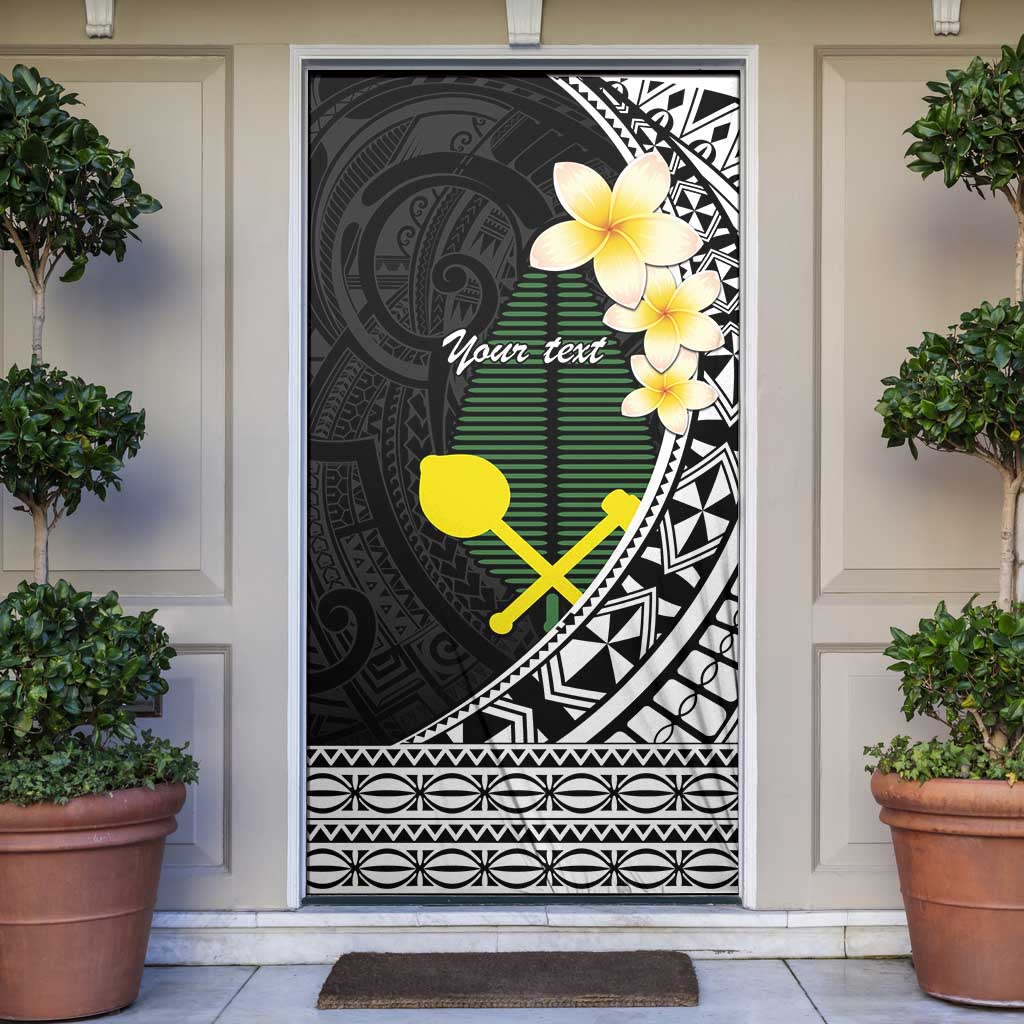 Alo Chiefdom Wallis and Futuna Personalized Door Cover Frangipani Flowers Polynesian Pattern - Polynesian Pride