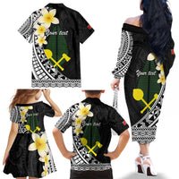 Alo Chiefdom Wallis and Futuna Personalized Family Matching Off The Shoulder Long Sleeve Dress and Hawaiian Shirt Frangipani Flowers Polynesian Pattern