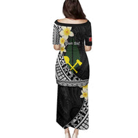 Alo Chiefdom Wallis and Futuna Personalized Family Matching Puletasi and Hawaiian Shirt Frangipani Flowers Polynesian Pattern