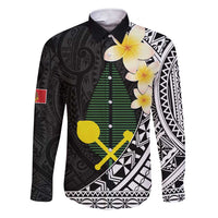 Alo Chiefdom Wallis and Futuna Personalized Family Matching Short Sleeve Bodycon Dress and Hawaiian Shirt Frangipani Flowers Polynesian Pattern