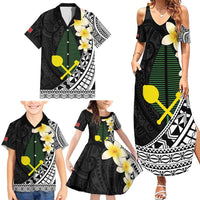 Alo Chiefdom Wallis and Futuna Personalized Family Matching Summer Maxi Dress and Hawaiian Shirt Frangipani Flowers Polynesian Pattern