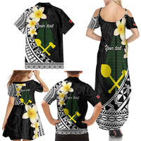 Alo Chiefdom Wallis and Futuna Personalized Family Matching Summer Maxi Dress and Hawaiian Shirt Frangipani Flowers Polynesian Pattern
