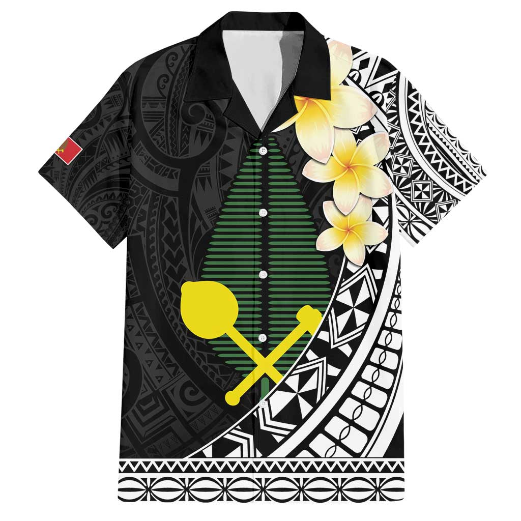 Alo Chiefdom Wallis and Futuna Personalized Hawaiian Shirt Frangipani Flowers Polynesian Pattern