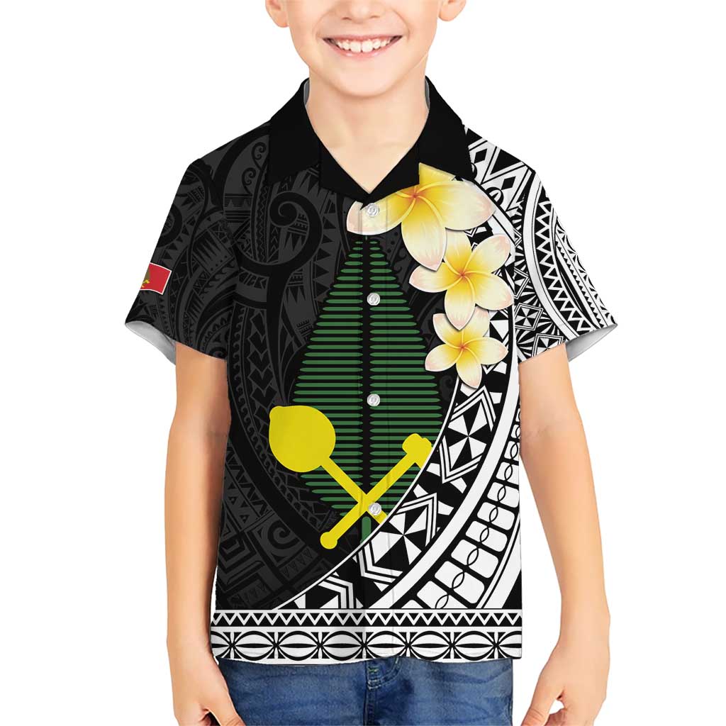 Alo Chiefdom Wallis and Futuna Personalized Hawaiian Shirt Frangipani Flowers Polynesian Pattern