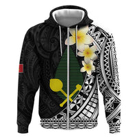 Alo Chiefdom Wallis and Futuna Personalized Hoodie Frangipani Flowers Polynesian Pattern