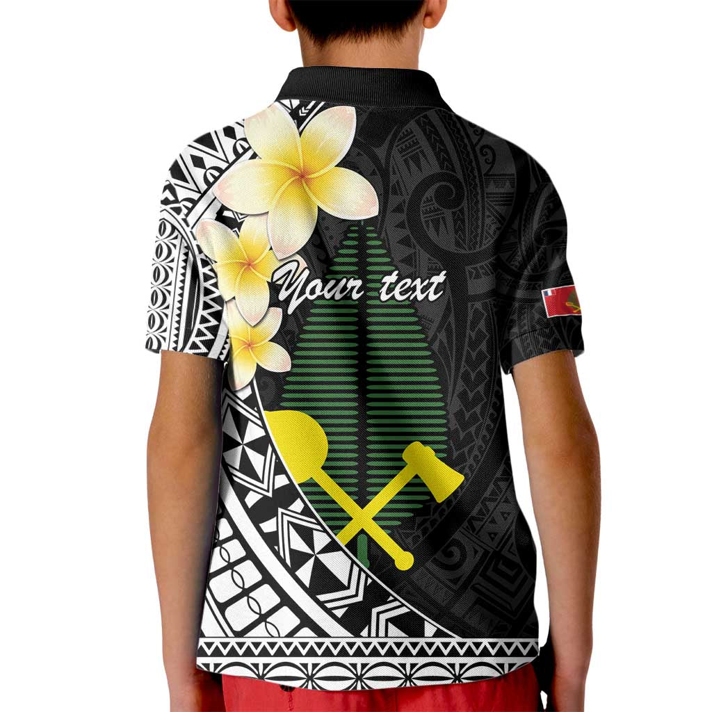 Alo Chiefdom Wallis and Futuna Personalized Kid Polo Shirt Frangipani Flowers Polynesian Pattern