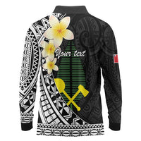 Alo Chiefdom Wallis and Futuna Personalized Long Sleeve Polo Shirt Frangipani Flowers Polynesian Pattern