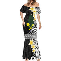 Alo Chiefdom Wallis and Futuna Personalized Mermaid Dress Frangipani Flowers Polynesian Pattern