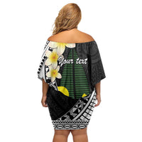Alo Chiefdom Wallis and Futuna Personalized Off Shoulder Short Dress Frangipani Flowers Polynesian Pattern