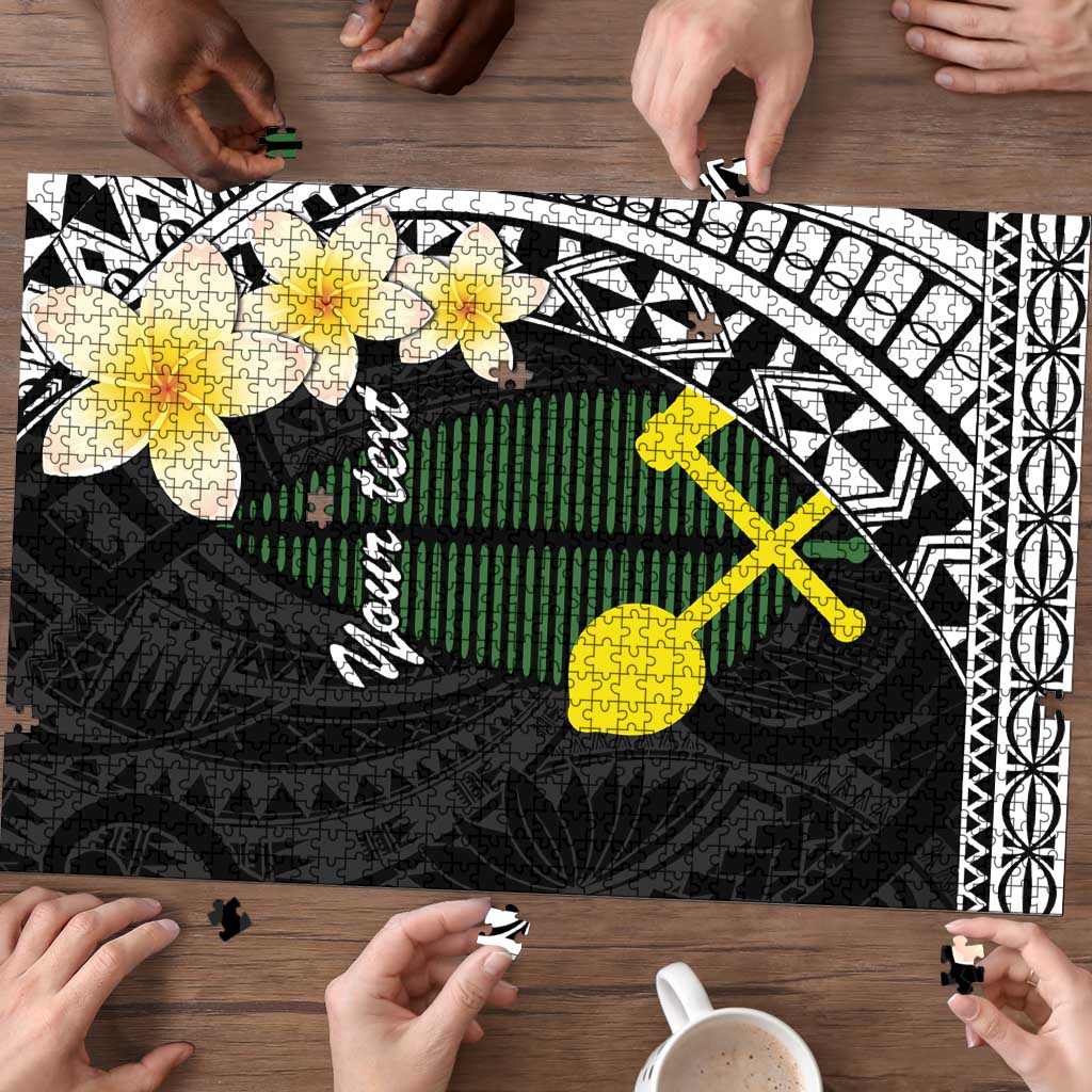 Alo Chiefdom Wallis and Futuna Personalized Puzzle Frangipani Flowers Polynesian Pattern - Polynesian Pride