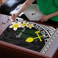 Alo Chiefdom Wallis and Futuna Personalized Puzzle Frangipani Flowers Polynesian Pattern - Polynesian Pride