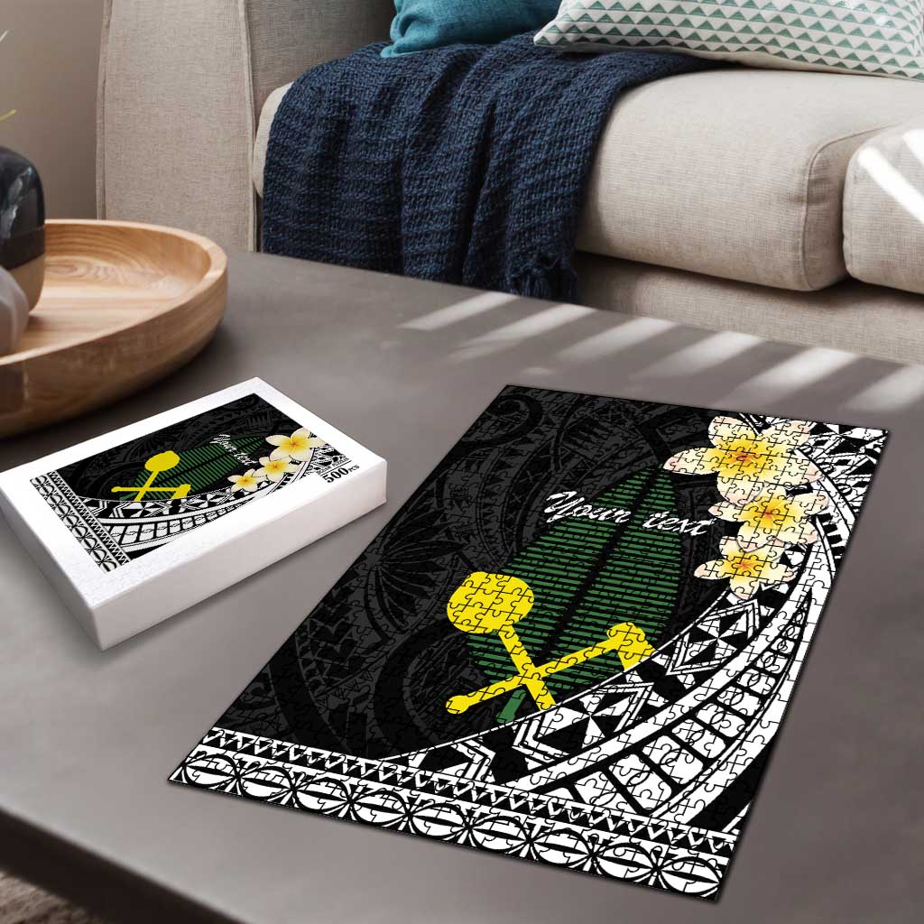 Alo Chiefdom Wallis and Futuna Personalized Puzzle Frangipani Flowers Polynesian Pattern - Polynesian Pride