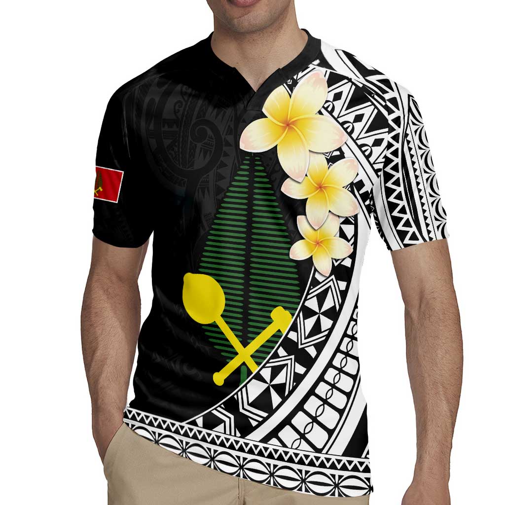 Alo Chiefdom Wallis and Futuna Personalized Rugby Jersey Frangipani Flowers Polynesian Pattern
