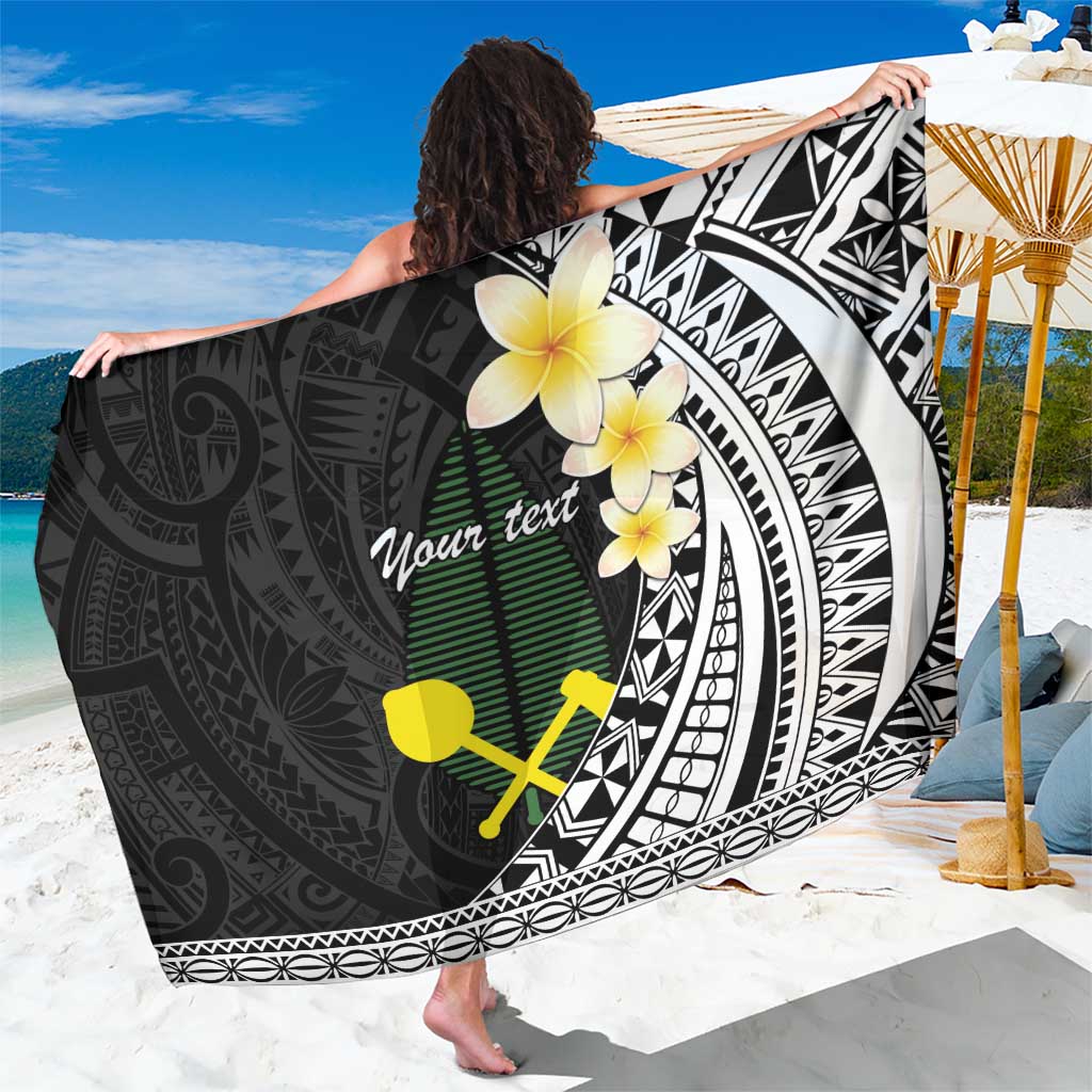 Alo Chiefdom Wallis and Futuna Personalized Sarong Frangipani Flowers Polynesian Pattern