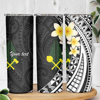 Alo Chiefdom Wallis and Futuna Personalized Skinny Tumbler Frangipani Flowers Polynesian Pattern