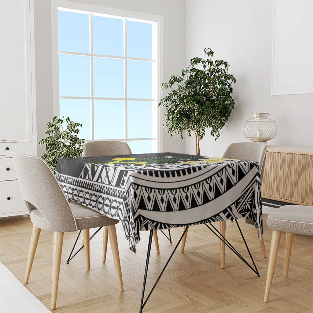 Alo Chiefdom Wallis and Futuna Personalized Tablecloth Frangipani Flowers Polynesian Pattern