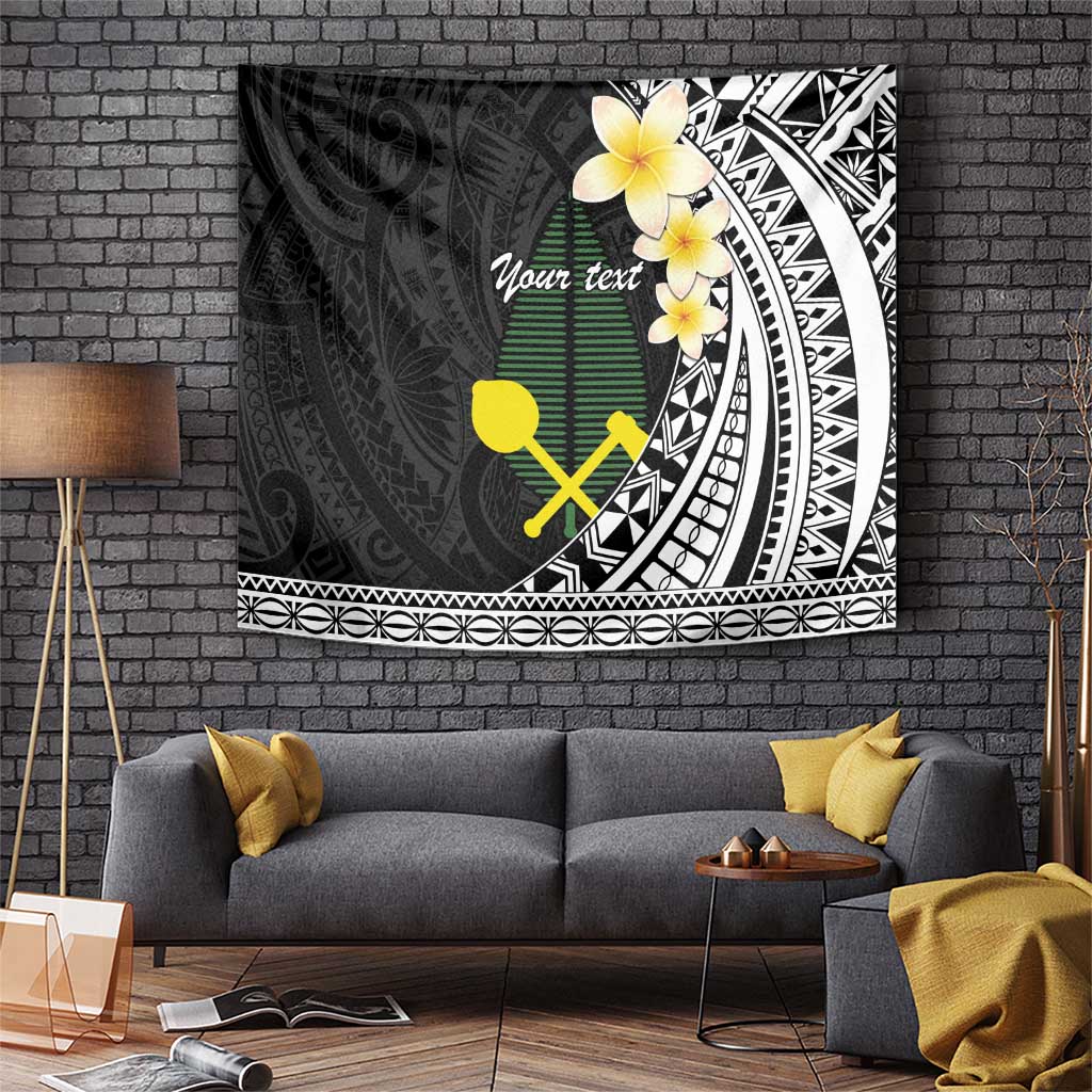 Alo Chiefdom Wallis and Futuna Personalized Tapestry Frangipani Flowers Polynesian Pattern