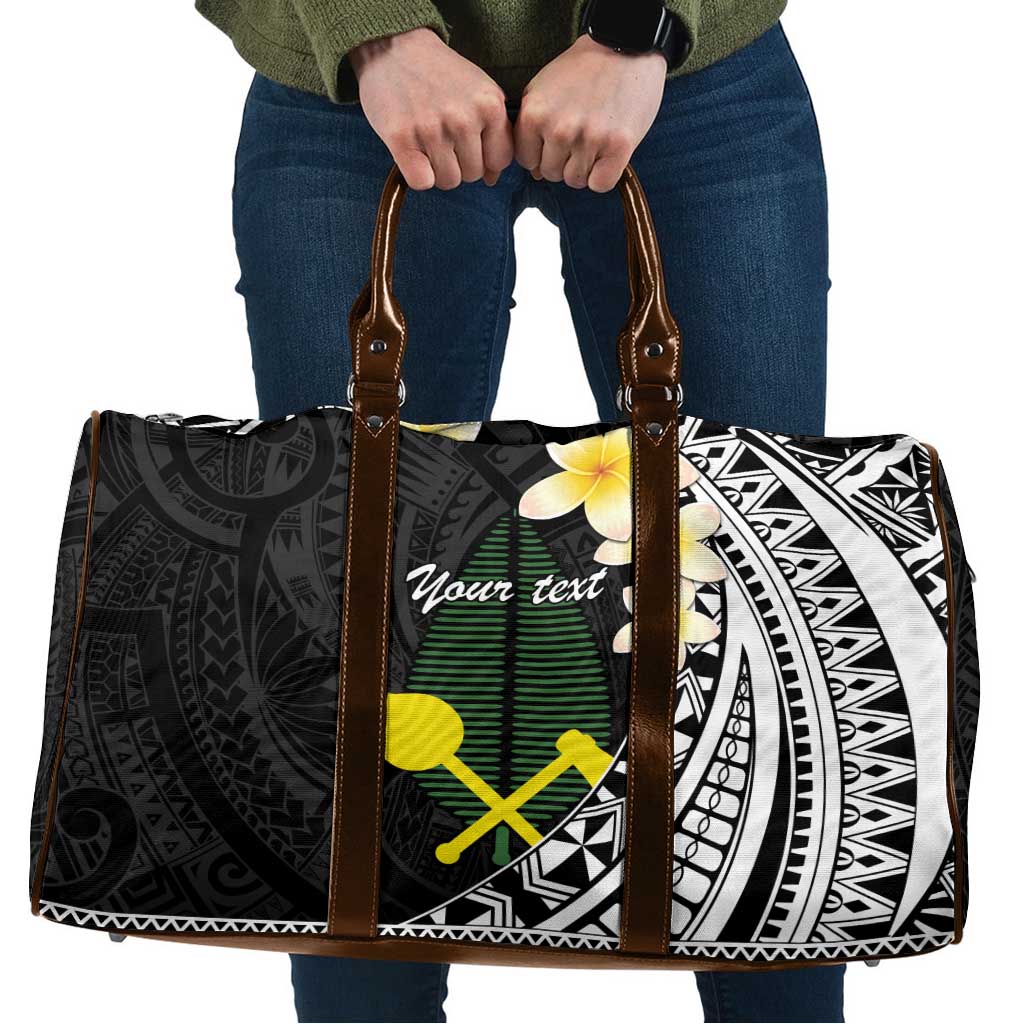 Alo Chiefdom Wallis and Futuna Personalized Travel Bag Frangipani Flowers Polynesian Pattern - Polynesian Pride
