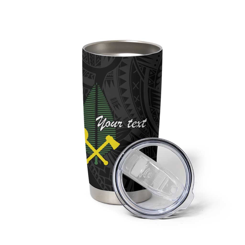 Alo Chiefdom Wallis and Futuna Personalized Tumbler Cup Frangipani Flowers Polynesian Pattern