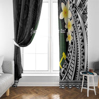 Alo Chiefdom Wallis and Futuna Personalized Window Curtain Frangipani Flowers Polynesian Pattern