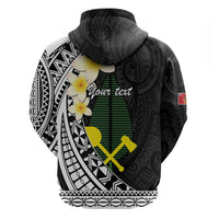 Alo Chiefdom Wallis and Futuna Personalized Zip Hoodie Frangipani Flowers Polynesian Pattern