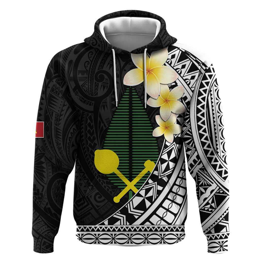 Alo Chiefdom Wallis and Futuna Personalized Zip Hoodie Frangipani Flowers Polynesian Pattern