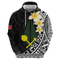 Alo Chiefdom Wallis and Futuna Personalized Zip Hoodie Frangipani Flowers Polynesian Pattern