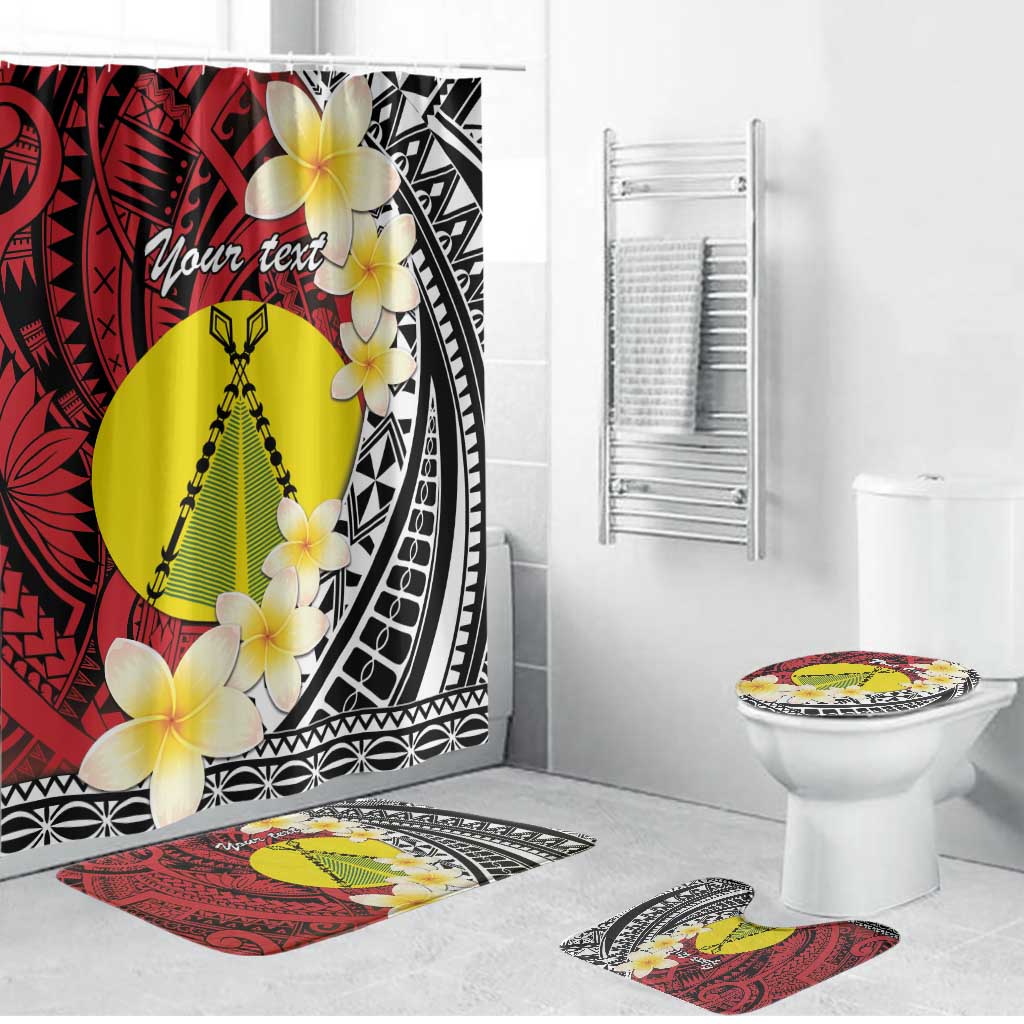 Sigave Chiefdom Wallis and Futuna Personalized Bathroom Set Frangipani Flowers Polynesian Pattern - Polynesian Pride