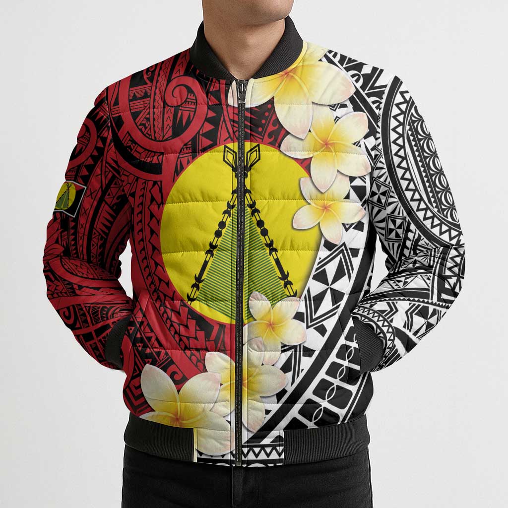 Sigave Chiefdom Wallis and Futuna Personalized Bomber Puffer Jacket Frangipani Flowers Polynesian Pattern - Polynesian Pride