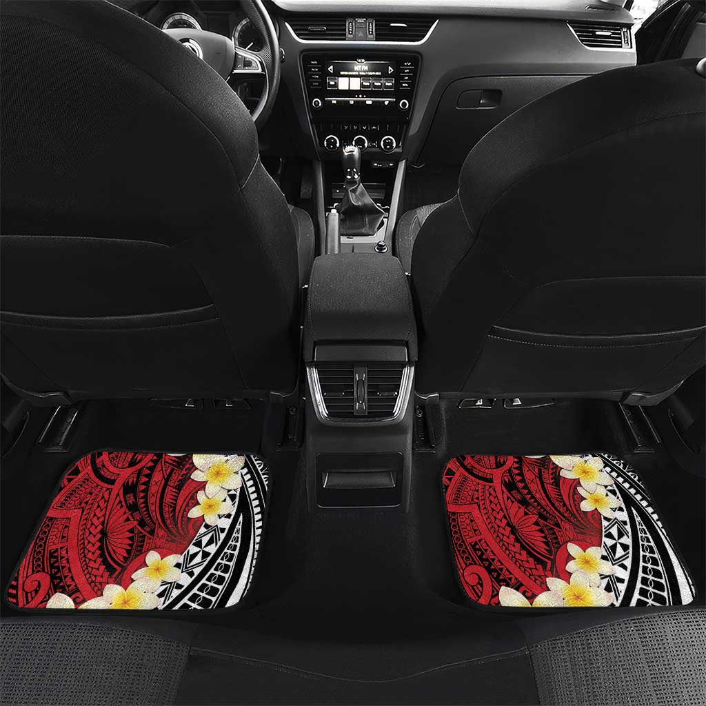 Sigave Chiefdom Wallis and Futuna Personalized Car Mats Frangipani Flowers Polynesian Pattern