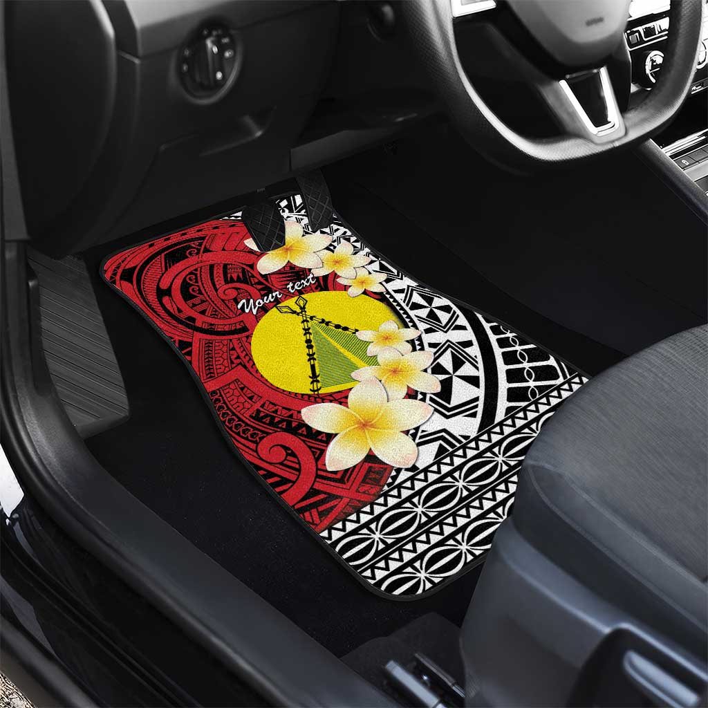 Sigave Chiefdom Wallis and Futuna Personalized Car Mats Frangipani Flowers Polynesian Pattern