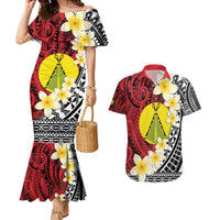 Sigave Chiefdom Wallis and Futuna Personalized Couples Matching Mermaid Dress and Hawaiian Shirt Frangipani Flowers Polynesian Pattern